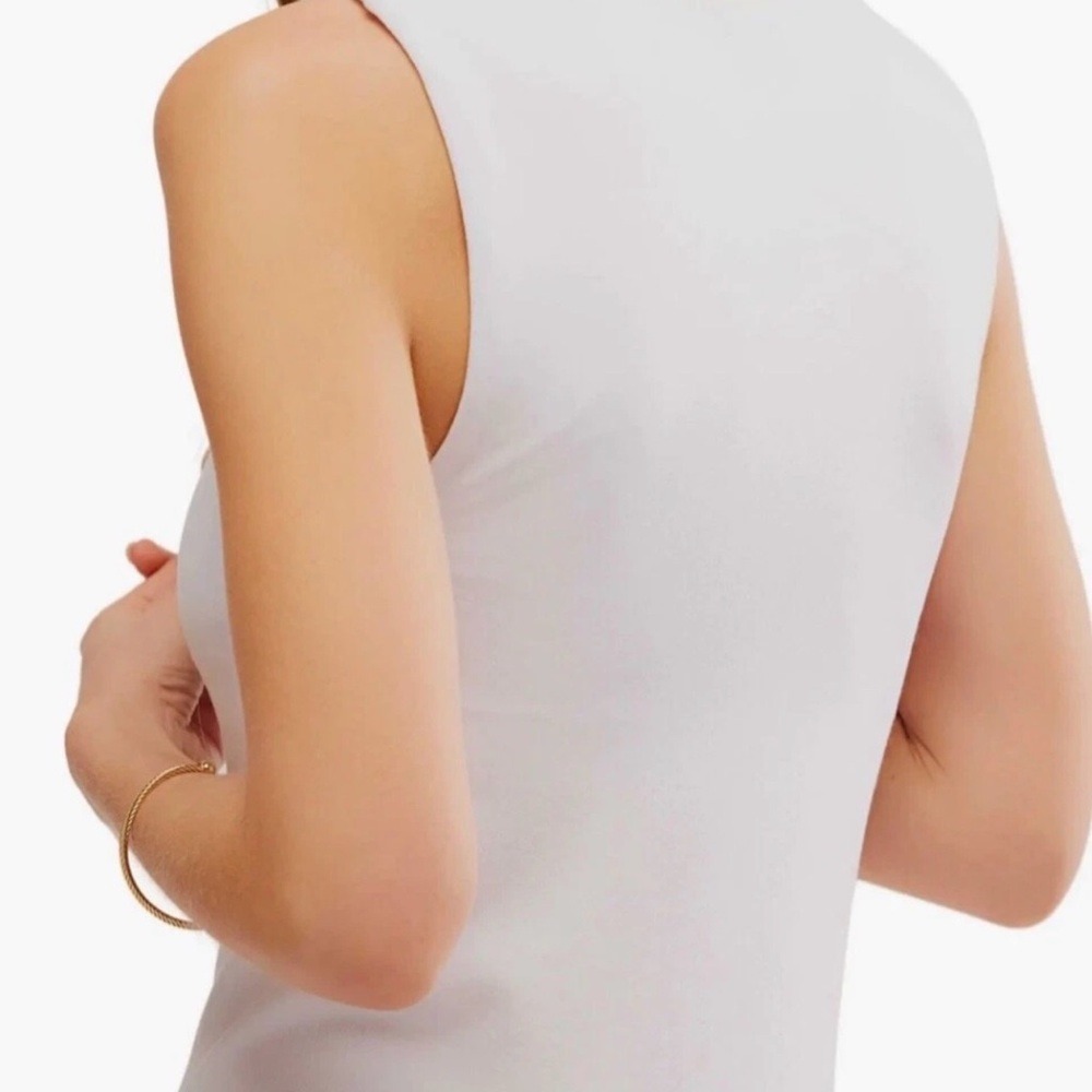 Intimately Free People Luna White Tencel Square Neck Bodysuit Women's XS/S NEW - Picture 4 of 8
